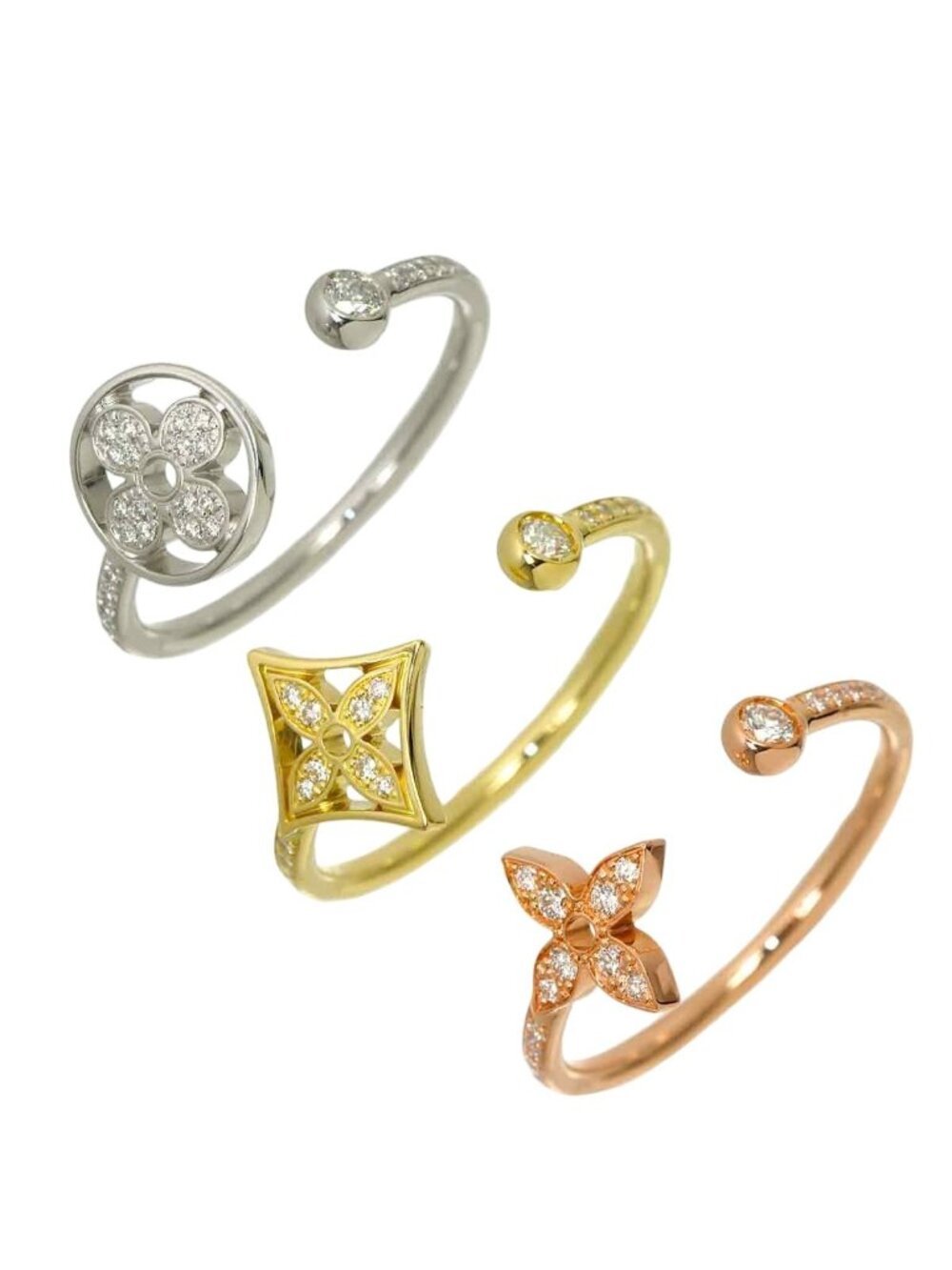 Louis Vuitton Idylle Blossom 53 Ring Diamond 18k Yellow Gold
